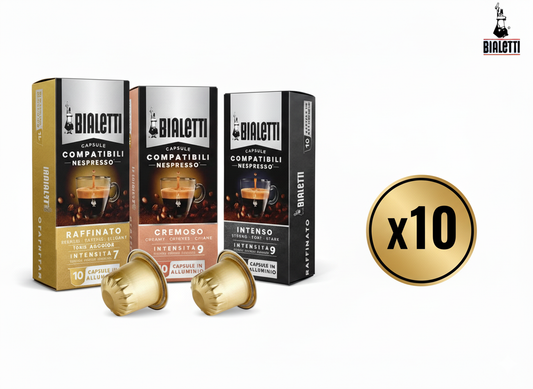 Bialetti Nespresso® Compatible Capsules – Pack of 10 Boxes