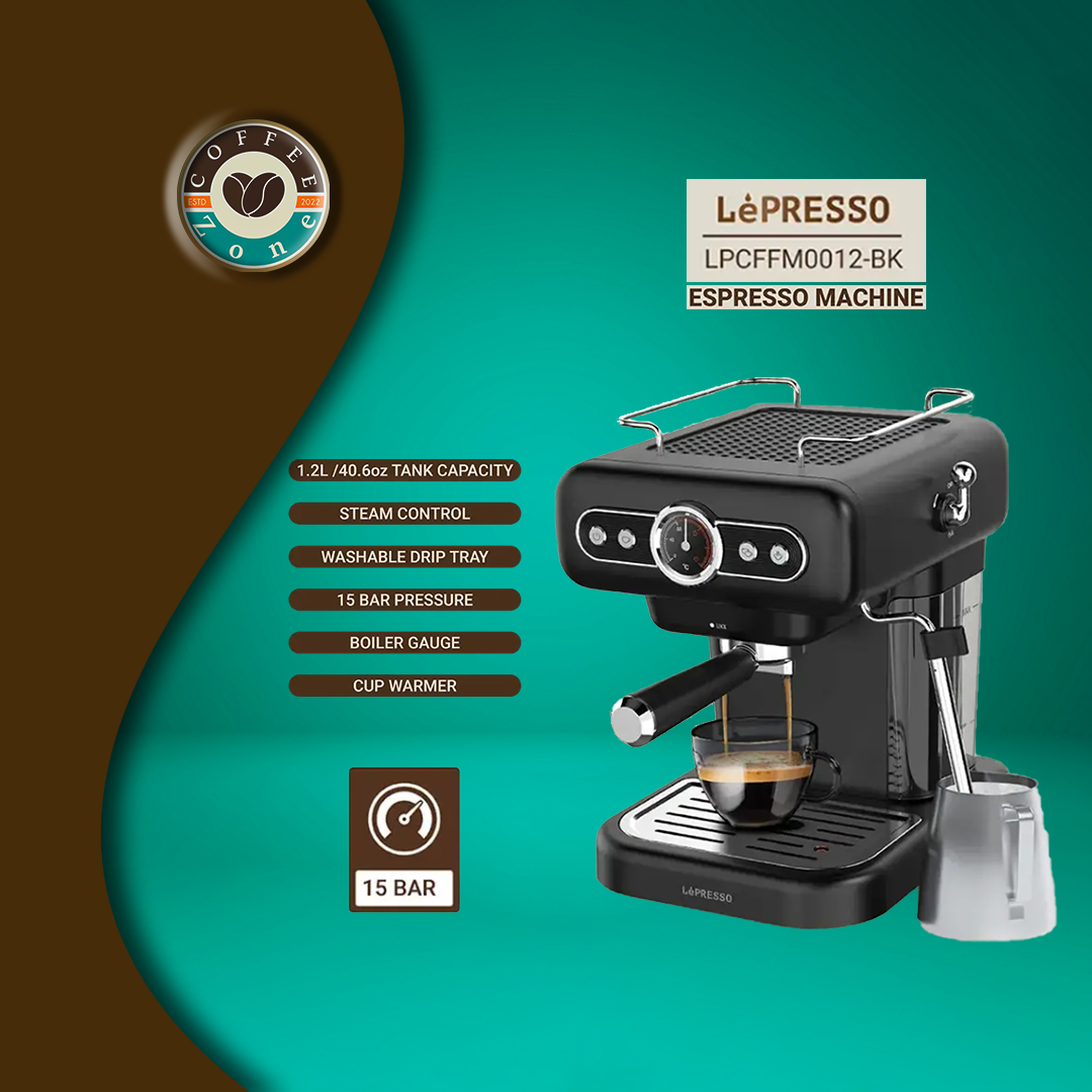 LePresso Retro Espresso Boiler Machine Gauge and Milk Steamer