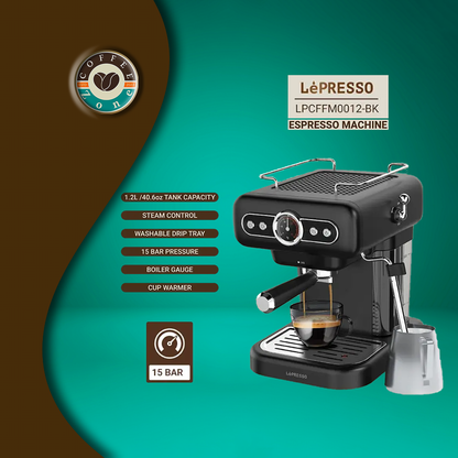 LePresso Retro Espresso Boiler Machine Gauge and Milk Steamer