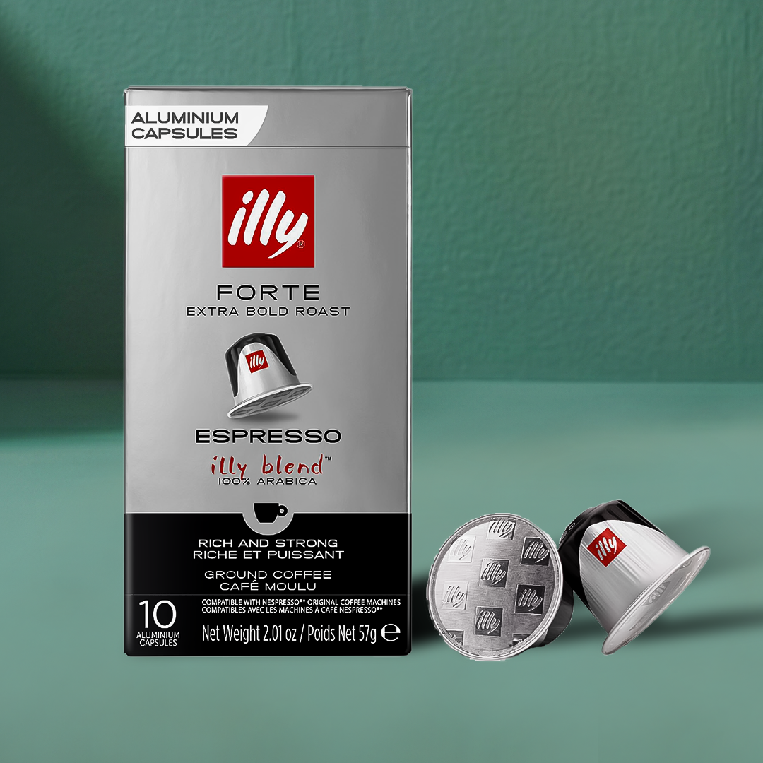 illy Forte Extra Bold Roast Espresso Aluminium Nespresso Capsules - 1 Pack, 10 Pcs