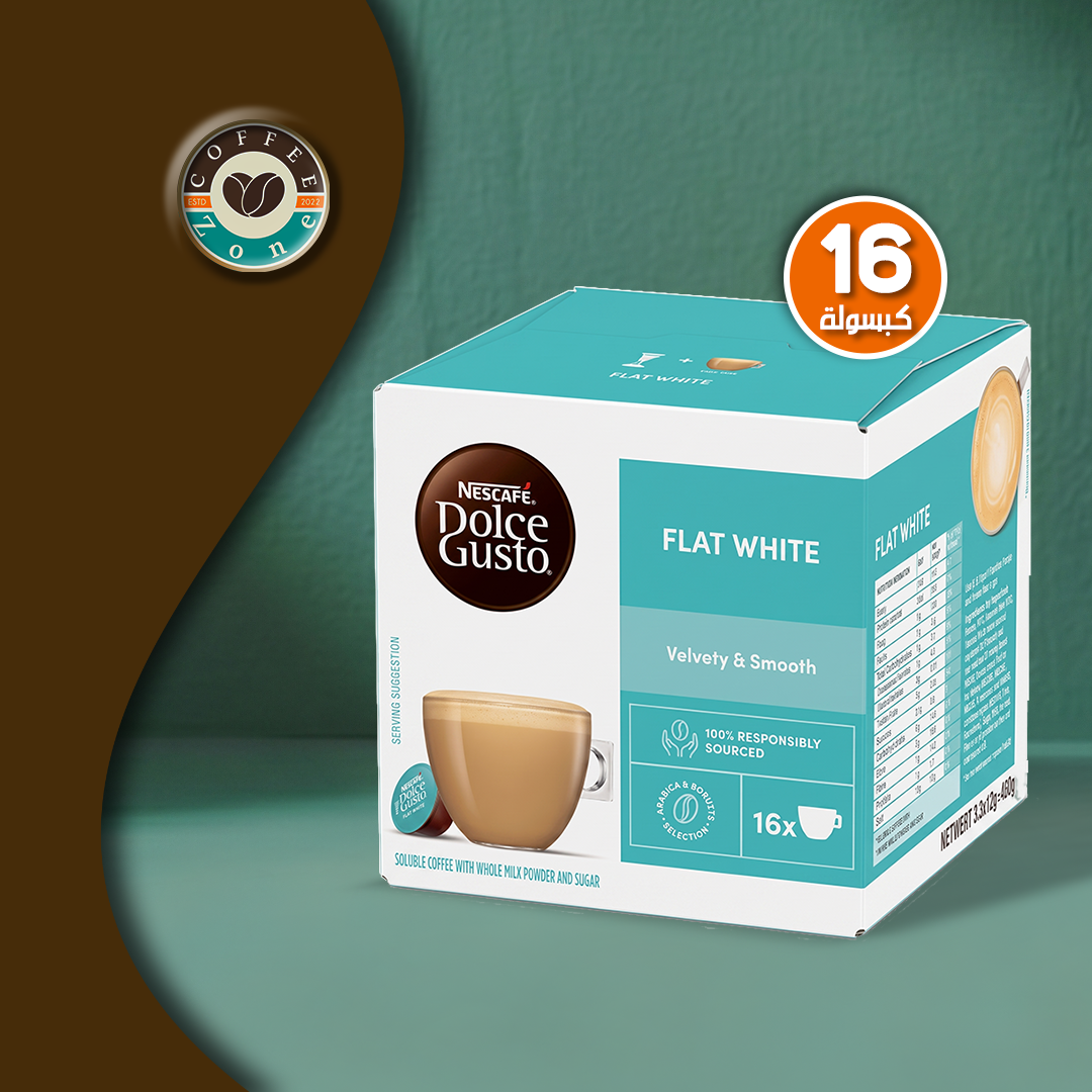 NESCAFÉ Dolce Gusto Capsules, Flat White – Box of 16 Pods/16 Servings
