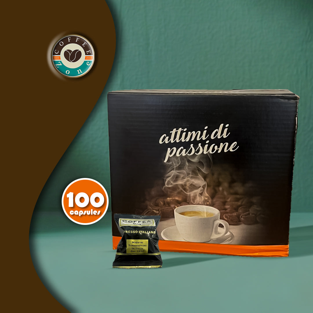 COFFEA CLUB Espresso Coffee Capsules - Pack of 100 Capsules