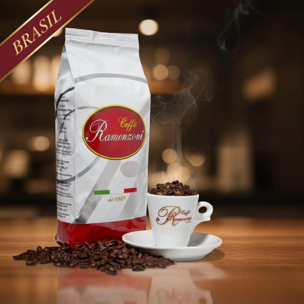 Caffè Ramenzoni Italian Roasted Coffee Beans Brasil Premium Blend 1Kg