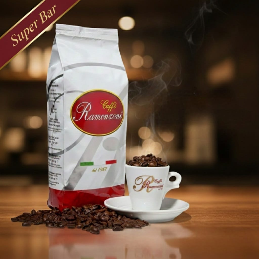 Caffè Ramenzoni Italian Roasted Coffee Beans SUPER BAR Premium blend 1Kg